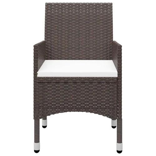 9 Piece Garden Dining Set Poly Rattan and Tempered Glass Brown by vidaXL