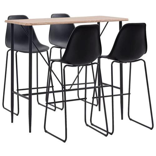 vidaXL 5 Piece Bar Set Plastic Black by vidaXL