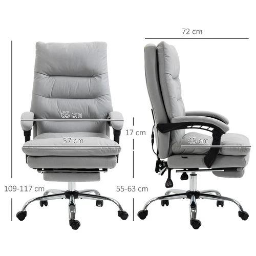 Vinsetto Microfibre Vibration Massage Office Chair with Heat, Footrest, Grey by Vinsetto