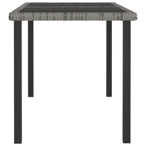 vidaXL vidaXL 5 Piece Outdoor Dining Set with Cushions Poly Rattan Grey - Garden Set