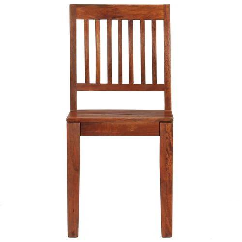 Handcrafted Solid Mango Wood Dining Chairs Set of 2 with Unique Grain Design for Industrial Style Decor by vidaXL