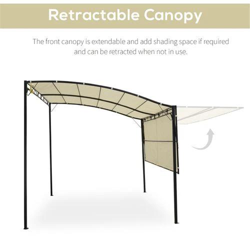 N/A Sturdy Metal Patio Gazebo 300x250 cm with Extendable Canopy for Outdoor Entertainers - Gazebos