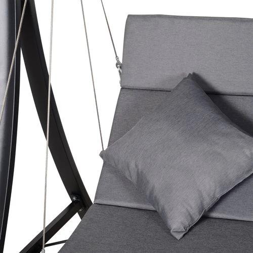 Durable Steel Pipe 3-Seater Outdoor Garden Recliner Swing Chair Grey for Relaxing Afternoons by Outsunny