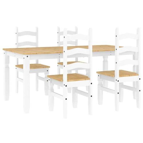 vidaXL 5 Piece 180cm Dining Set Panama White Solid Wood by vidaXL