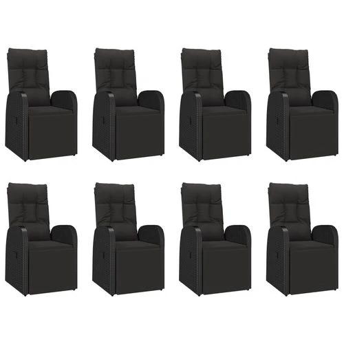9 Piece Garden Dining Set Black Poly Rattan&Solid Wood Acacia by vidaXL