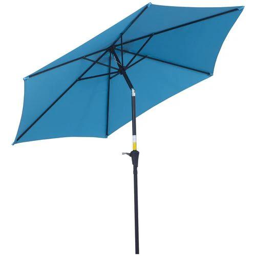 Unbranded Patio Umbrella Parasol Sun Shade Garden Aluminium Blue 2.7M Outsunny - Parasol