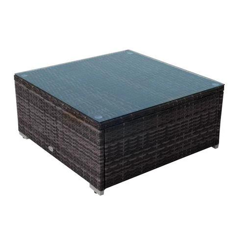 Outsunny Outsunny 6 Pieces Rattan Furniture Set Garden Sofa Conservatory Wicker Brown - Garden Sofa Sets