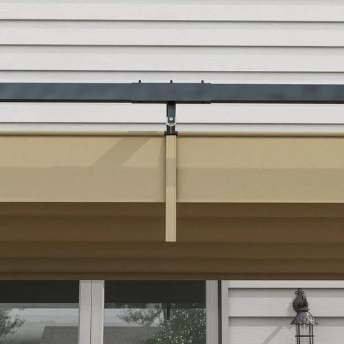Outsunny 3x2m Metal Pergola Gazebo Patio Sun Shelter Retractable Canopy Khaki by Outsunny