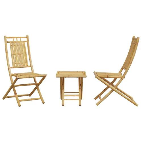 vidaXL vidaXL 3 Piece Bistro Set Bamboo - Bistro Sets