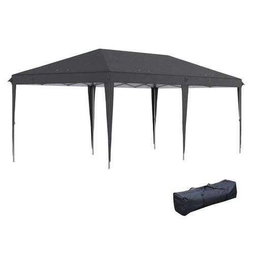 Outsunny 3 x 6 m Pop Up Gazebo Patio Party Event Heavy Duty Canopy Black - Gazebos