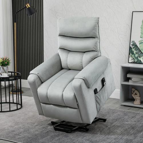 HOMCOM Power Lift Chair, Rise and Recliner Chair with Remote Control, Grey -  Recliner