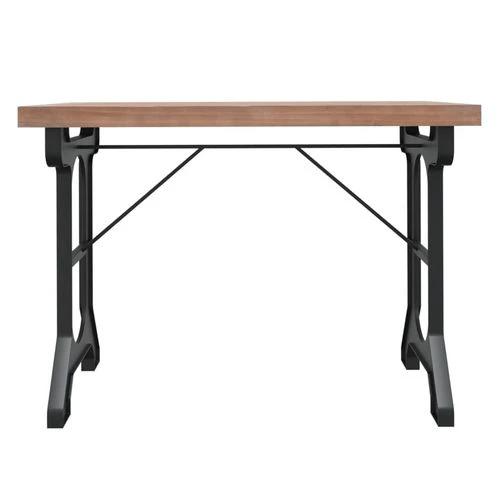 vidaXL Dining Table 110x65x82 cm Solid Wood Fir and Iron - Dining Table