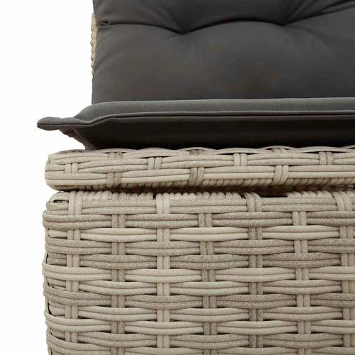 vidaXL vidaXL 4 Piece Garden Sofa Set with Cushions Light Grey Poly Rattan Acacia - Garden Sofa Sets