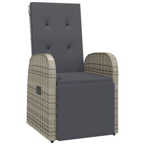 vidaXL vidaXL 3 Piece Garden Dining Set Grey Poly Rattan&Solid Wood Acacia - Garden Set