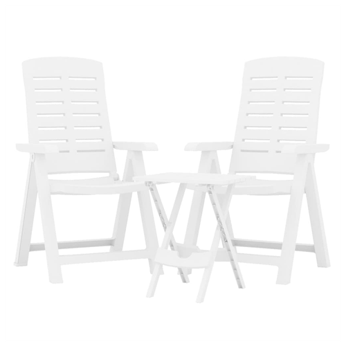 Durable White Polypropylene Garden Dining Set with Foldable Design for Outdoor Entertaining by vidaXL