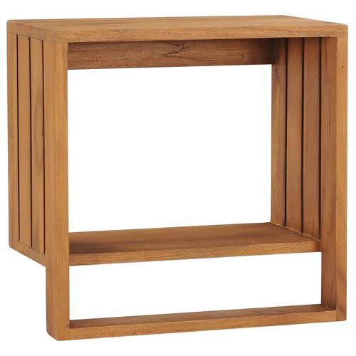 vidaXL vidaXL Wall-Mounted Towel Rack 35x20x35 cm Solid Teak Wood with Open Back Shelf for Rustic Bathroom Decor - Wine Rack