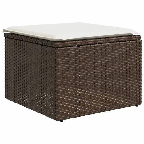 vidaXL vidaXL 2 Piece Garden Sofa Set with Cushions Brown Poly Rattan Acacia - Garden Sofa Sets