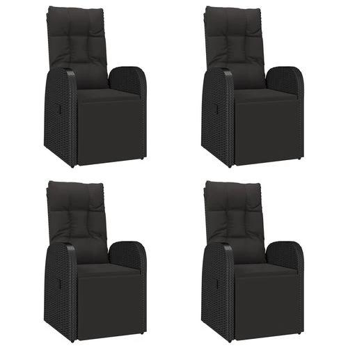 vidaXL 5 Piece Garden Dining Set Black Poly Rattan&Solid Wood Acacia - Garden Set