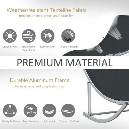 Outsunny Set of 2 Zero Gravity Lounge Chair Recliners Sun Lounger Black by Outsunny