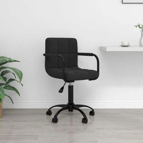 vidaXL Swivel Office Chair 18 Inches Black Velvet Upholstery with Adjustable Height for Home Office Professionals by vidaXL