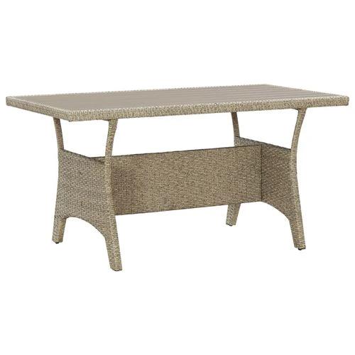 vidaXL Garden Table Grey 130x70x66 cm Poly Rattan by vidaXL