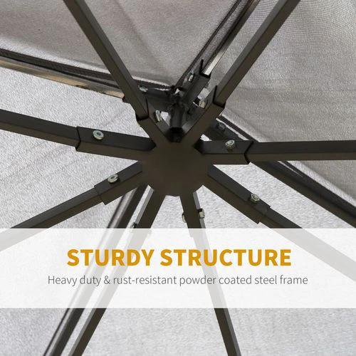 Outsunny 3x3(m) Outdoor Patio Gazebo Steel Canopy Tent Pavilion 2-Tier Roof Top - Gazebos