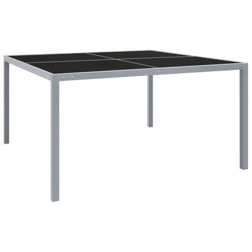 vidaXL Garden Table 130x130x72 cm Grey Steel and Glass by vidaXL
