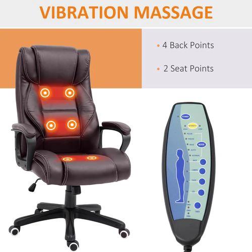 Unbranded High Back 6 Points Vibration Massage Executive Office Chair, Brown Vinsetto - Office Chair
