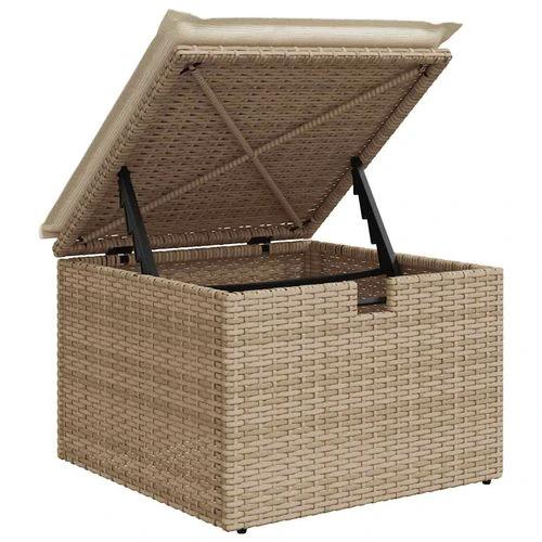 vidaXL 2 Piece Garden Sofa Set with Cushions Beige Poly Rattan Acacia by vidaXL
