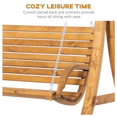 Outsunny 2 Seater Garden Swing Seat Swing Chair, Outdoor Wooden Swing Bench Seat by Outsunny