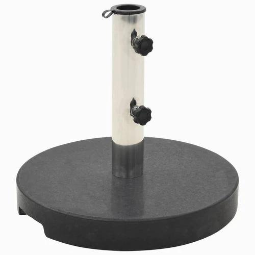 Granite Parasol Base 20 kg Round Black with Sturdy Design for Outdoor Umbrella Stability by vidaXL
