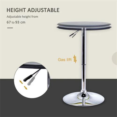 Adjustable Bar Table with 67 to 93 Centimeter Height and 360 Degree Swivel for Modern Kitchens and Dining Areas by N/A