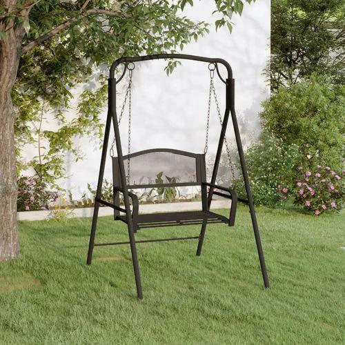 vidaXL Swing Bench 124 cm Black Steel - Hammocks