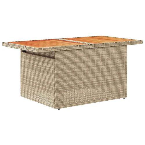 vidaXL 6 Piece Garden Sofa Set with Cushions Beige Poly Rattan Acacia by vidaXL