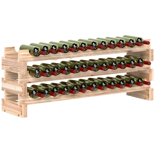 HOMCOM 36 Bottle Wine Rack with Wave Shelves and Modular Design for Wine Enthusiasts by HOMCOM