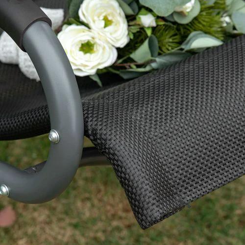 Outsunny 2 Seater Garden Swing Seat Double Bed Adjustable Tilting Canopy, Beige - Hammocks