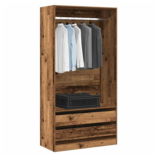 vidaXL Wardrobe Old Wood 100x50x200 cm Engineered Wood by vidaXL
