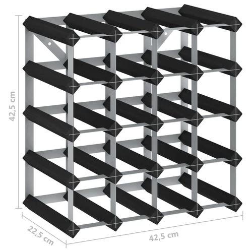 vidaXL Black Solid Pine Wood Wine Rack for 20 Bottles with Rustic Charm for Home Decor Enthusiasts - Wine Rack