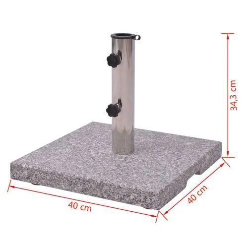 vidaXL Granite Parasol Base Umbrella Holder 20kg with Dual Adapters for Outdoor Patio Use - Parasol