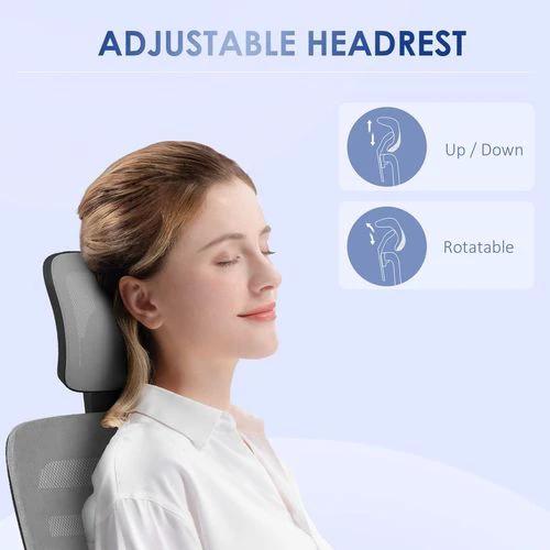 Vinsetto Vinsetto Mesh Office Chair, Computer Chair with Rotatable Headrest, Grey -