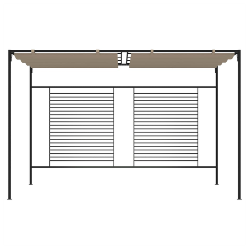 vidaXL vidaXL Gazebo with Retractable Roof 3x4x2.3 m Taupe 180 g/m² - Gazebos