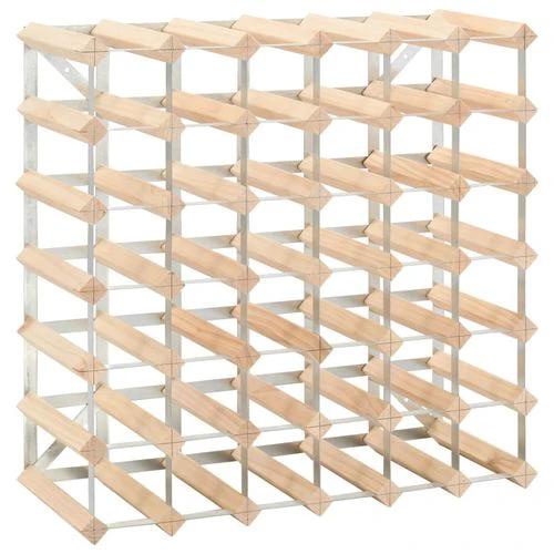 Rustic Solid Pinewood Wine Rack for 42 Bottles with 4 Tiers for Wine Enthusiasts by vidaXL