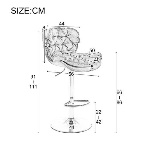 Luxurious Velvet Bar Stool with Adjustable Height and 360° Rotatable Seat for Stylish Home Entertaining by N/A