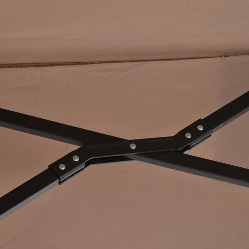 Outsunny Outsunny Double Canopy Offset Parasol Umbrella Garden Shade Steel Canopy Brown - Parasol