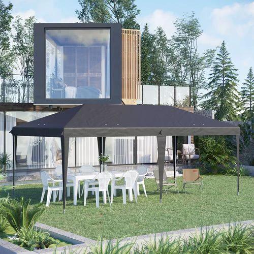 Outsunny 3 x 6 m Pop Up Gazebo Patio Party Event Heavy Duty Canopy Black - Gazebos