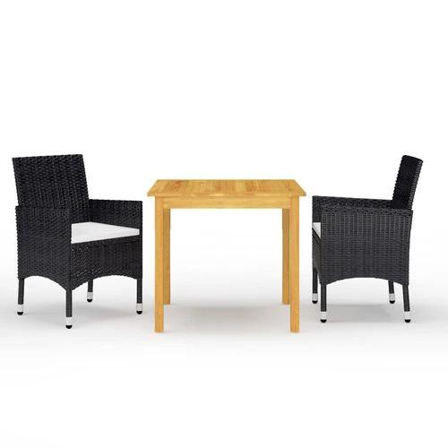 Elegant 3 Piece Garden Dining Set with Cushions for Outdoor Relaxation and Dining by vidaXL