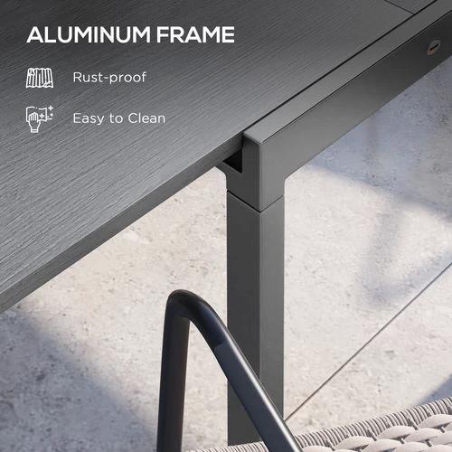 Outsunny Extendable Garden Table for 6 with Aluminium Frame for Patio, Balcony by Outsunny