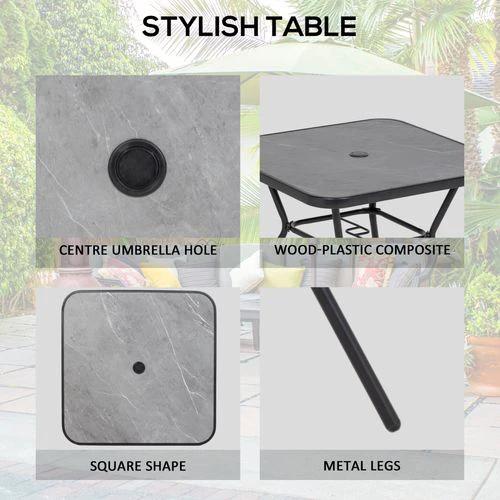Outsunny Outsunny Outdoor Dining Set W/ Umbrella Hole Table, Patio Furniture Sets, Black - Garden Set