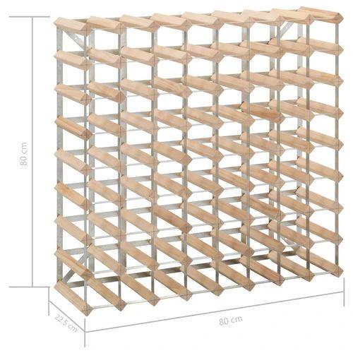 Solid Pinewood Wine Rack for 72 Bottles with Rustic Design for Wine Enthusiasts and Collectors by vidaXL