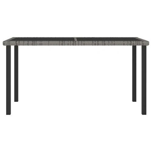 vidaXL vidaXL 5 Piece Outdoor Dining Set with Cushions Poly Rattan Grey - Garden Set